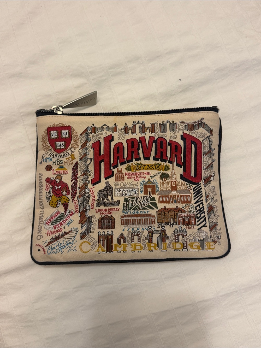 Harvard University Collegiate Zipper Pouch Purse, Makeup Bag - catstudio